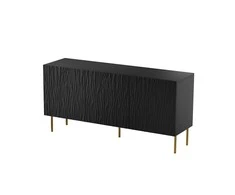 Cama Meble Komoda - Jungle 3 Durų Matinė Juoda Su Auksinėmis Kojomis