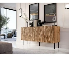 Cama Meble Baldai - JUNGLE Komoda 152x40,5x74,5 Ąžuolo Wotan Juoda