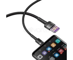 Baseus Cafule USB-C laidas Huawei SuperCharge QC 3.0 5A 1m - Juodas / Pilkas