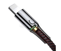 Baseus C formos Lightning kabelis su LED 2.4A 1m - Juodas