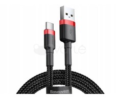 Kabelis Baseus USB2.0 A - IP lightning, 0.5 m, QC3.0 su nailoniniu šarvu Cafule raudonas/juodas