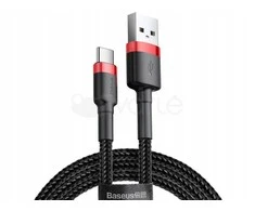 Kabelis Baseus USB2.0 A - IP lightning, 0.5 m, QC3.0 su nailoniniu šarvu Cafule raudonas/juodas