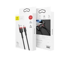 Baseus Cafule USB Lightning kabelis 2.4A 1m - Juoda / Raudona