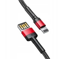 Baseus Cafule dvipusis USB Lightning kabelis 2.4A 1m - Juodas / Raudonas
