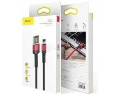 Baseus Cafule dvipusis USB Lightning kabelis 2.4A 1m - Juodas / Raudonas