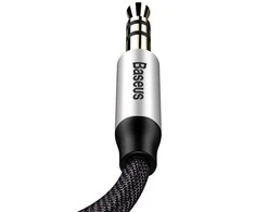 Baseus Yiven 3.5mm AUX kabelis 1m - Juodas / Sidabrinis