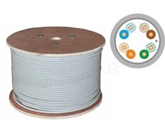 F/UTP cat.5e kabelis, telekomunikacijų, PVC, Eca 4x2x24 AWG, 1Gb/s, 250 MHz, 25 metų garantija, INTERTEK ETL sertifikatas, rutulinis, 500m - ALANTEC
