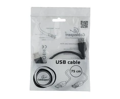 GEMBIRD CC-USB2-AMAF-75CM/300-BK USB 2.0 A - A-lizdas 75cm laidas Juodas