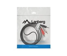 LANBERG CA-MJRC-10CC-0015-BK stereo garso kabelis Mini Jack 3.5mm M -> 2x RCA Cinch 1.5m