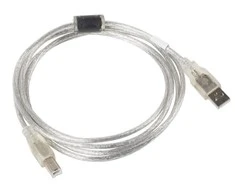 LANBERG CA-USBA-12CC-0018-TR kabelis USB 2.0 AM-BM skaidrus 1,8 m