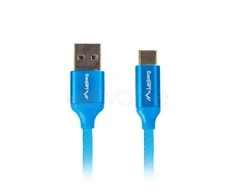 LANBERG CA-USBO-21CU-0005-BL Premium laidas USB-C M A M 2.0 0.5M Mėlyna Super Charge