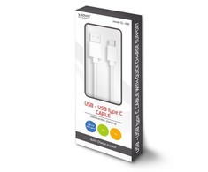 USB Kabelis - SAVIO USB Type C 5A 1m 480 Mbit/s Baltas