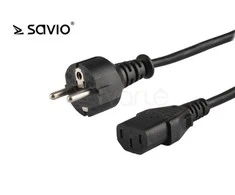 Maitinimo Kabelis - Savio CL-138 1.2 m IEC C13 Vyr. į Type E Mot. Juodas