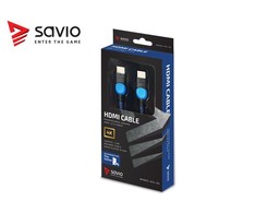 Savio GCL-02 HDMI cable 1.8 m HDMI Type A (Standard) Juodas,Mėlyna