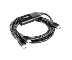 CLUB 3D CAC-1527 USB Type-C, Y įkrovimo laidas su 2x USB Type-C max. 100W, 1,83m
