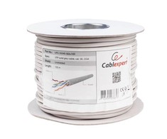 GEMBIRD UPC-5004E-SOL/100 Gembird UTP tvirtas kabelis, kat. 5, CCA 100m (roll), pilka