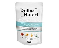 Dolina Noteci Premium su veršiena, pomidorais ir makaronais - šlapias šunų maistas - 100 g