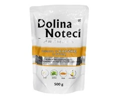 Visavertis konservuotas pašaras visų veislių suaugusiems šunims Dolina Noteci PREMIUM su antiena ir moliūgu 500g