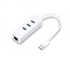 TP-Link UE330 nešiojamojo kompiuterio doko stotis / prievadų replikatorius Laidinis USB 3.2 Gen 1 (3.1 Gen 1) Type-A Balta