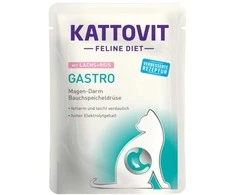 Drėgnas Kačių Maistas - KATTOVIT Feline Diet Gastro lašiša su ryžiais 85g