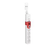 Kerg KERG plėtinys su perjungimu -6 socket-baltas-10m-16A-H05VV-F-3x1.5mm2