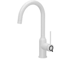 Virtuvinis maišytuvas Quadron INGRID Q LINE SteelQ baterija kuchenna Nerūdijantis plienas spalva snow baltas, Q Shine - logo pure carbon
