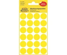Lipdukai Avery Zweckform, apvalūs, Ø18mm, 96vnt pakuotėje, geltonos spalvos