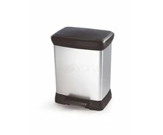 Curver Šiukšliadėžė su pedalu Deco, sidabrinė, 30l, stačiakampė