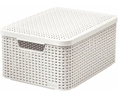 Curver Daiktadėžė su dangčiu Style, kreminės baltos spalvos, 18l, M