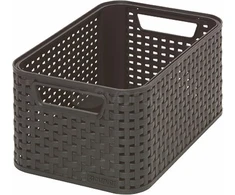 Plastikinis krepšys CURVER RATTAN STYLE, S, tams. pilkos sp., 29 x 20 x h13 cm, 6 l