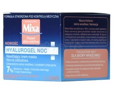 MIXA Ekspert Hyalurogel Night Moisturizing Night Kreminis-Mask drėkinamasis naktinis veido kremas-kaukė, 50 ml