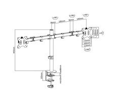Laikiklis Tvirtinamas stalas 2 monitoriams Maclean MC-754 (13" - 32", maks. 8kg)