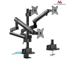 Laikiklis Tvirtinamas stalas 3 monitoriams Maclean MC-811 (stalinis kompiuteris, 17" - 27", maks. 20kg)