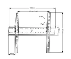 „MACLEAN BRACKETS MC-862“ originalus ypač tvirtas, reguliuojamas, lengvai montuojamas televizoriaus laikiklis, 26–55 colių, 40 kg, universalus, juodas, max. 400 x 400 cm.
