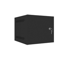 LANBERG Rack spintelė 10 colių sieninis laikiklis 6U 280x310 juodas su metalinėmis durelėmis butas paketas