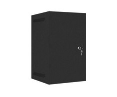 LANBERG Rack spintelė 10 colių sieninis laikiklis 9U 280x310 juodas su metalinėmis durelėmis butas paketas