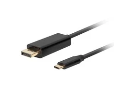 Lanberg USB-C į DisplayPort kabelis, 1 m 4K/60Hz, Juodas | Lanberg | USB-C į DisplayPort kabelis | CA-CMDP-10CU-0010-BK | 1 m