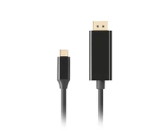 Lanberg USB-C į DisplayPort kabelis, 1 m 4K/60Hz, Juodas | Lanberg | USB-C į DisplayPort kabelis | CA-CMDP-10CU-0010-BK | 1 m