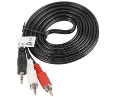 LANBERG CA-MJRC-10CC-0020-BK stereo garso kabelis Mini Jack 3.5mm M -> 2x RCA Cinch 2m