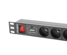 LANBERG PDU-07E-0200-BK PDU 1U 16A 7 rozetės prancūziškas 2m Juodas