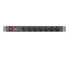LANBERG PDU-07E-0200-BK PDU 1U 16A 7 rozetės prancūziškas 2m Juodas