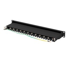 LANBERG patch panel 24 port 1U cat.7 FTP juodas