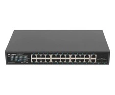 Šakotuvas LANBERG jungiklis PoE+ 19 colių 24x 1GB POE+ 2x GB 2x SFP 360W RSGE-24P-2GE-2S-360 nevaldomas