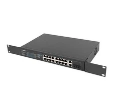 Šakotuvas LANBERG RSFE-16P-2C-250 jungiklis 16x 100Mb PoE+/2x Combo Gigabit 250W nevaldomas