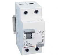 Legrand Srovės nuotėkio rėlė, 2 P, AC, 25 A, 30 mA, RX3