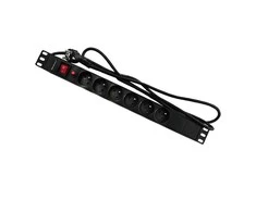 QOLTEC 53995 Apsauga nuo viršįtampių RACK 19 16A 1U PDU 6xSCHUKO 2m