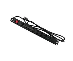 QOLTEC 53998 Apsauga nuo viršįtampių Qoltec skirta RACK 19 1U 10A PDU 8xIEC C13 2m