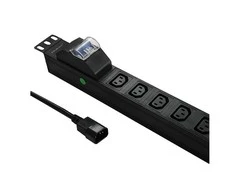 QOLTEC 53999 Apsauga nuo viršįtampių CB, skirta RACK 19 1U 10A PDU 8xIEC C13 2m