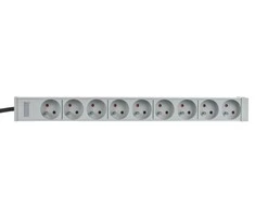 Assmann Electronic DIGITUS A-19-STRIP-3-IMP PDU išėjimo juosta 19 RACK 9xType E 1,8 m laidas su Schuko aliuminio