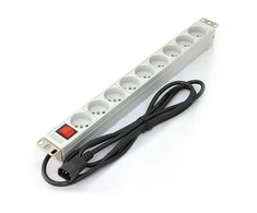 Assmann Electronic ASSMANN A-19-STRIP-4-IMP PDU išvesties juosta 19 RACK 9xType E 1,8 m laidas su C14 On/Off aliuminio